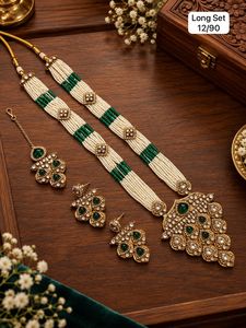 Gold Plated Brass Beaded Imitation Pearl Statement Choker Mala <b>Bridal</b> <b>Jewelry</b> <b>Set</b> for Wedding Bengali Wear - Product Image 5
