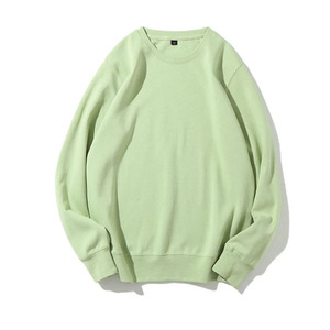 Sudadera de Felpa de Algodón, Corte Regular, Estilo Casual, Color Sólido, Manga Larga, Cuello Redondo, Sin Capucha - Product Image 2