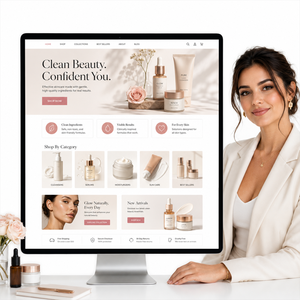 Conception de site e-commerce pour les marques de beauté, destinée aux boutiques de soins de la peau, avec une stratégie de conversion des ventes et une visibilité des produits optimisée pour l'IA - Product Image 1