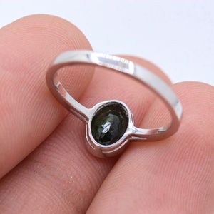 Wholesale 925 Solid <b>Sterling</b> <b>Silver</b> Natural Oval Green Tourmaline Bezel <b>Set</b> Solitaire <b>Ring</b> Memoria Jewels - Product Image 5