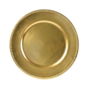 Plaque en acier inoxydable métal de haute qualité pour la décoration de mariage servant la forme ronde plaquée or pour café hôtel et jardin - Product Image 2