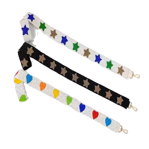 Correa ancha de vaquero con cuentas para bolso de estadio, cartera, día de partido, universidades, correa de bolso con cuentas personalizada - Product Image 5