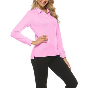 Polo de Punto de Manga Larga Color Borgoña para Mujer, Estilo Casual, Largo Regular - Product Image 5