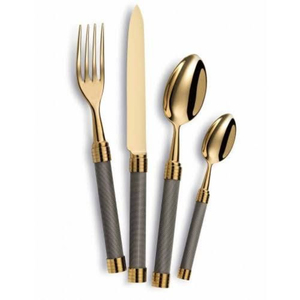 Ensemble de couverts en acier inoxydable de haute qualité avec manche en bois d'olivier, vaisselle artisanale au design élégant, prix abordable - Product Image 3