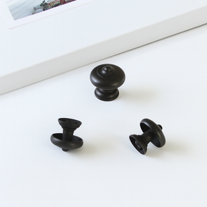 Pomo Redondo Clásico Ecológico de Aleación de Zinc para Muebles, Manija Negra Mate, Herraje para Cocina, Baño, Cajones y Armarios - Product Image 3