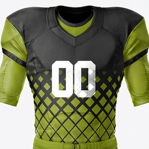 Uniforme de football américain de qualité supérieure à prix raisonnable, style unique avec manches courtes imprimées respirantes - Product Image 6