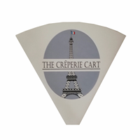 Sac en papier triangulaire jetable personnalisé avec logo, support à crêpes, boîte à frites anti-graisse pour la vente à emporter, pop-corn, poulet, gaufres