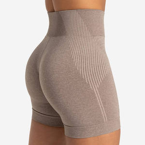 Women's High Waist Board Shorts Custom Logo Gym Sport Wear Fitness Workout Seamless Yoga Scrunch <b>Butt</b> <b>Lift</b> <b>Leggings</b> - Product Image 3