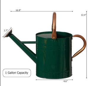 Dark Green Galvanized Heavy Duty Iron Watering Can for Outdoor Garden <b>Plant</b> Use 2 gallon Water can Farmhouse Style Watering Can - Product Image 4