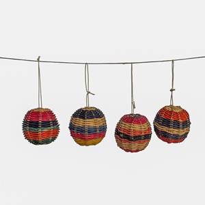 Combo de bolas de ratán para decoración navideña, bolas tejidas a mano para exhibir en la mesa, adornos colgantes para árbol. - Product Image 4