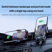 Pengisi Daya Nirkabel Mobil JEDI 15W, Dudukan Ventilasi Udara, Penyangga Ponsel Mobil RGB, Putar 360 Derajat Fleksibel, Sensor Pintar F6