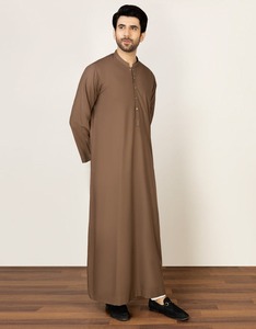 <b>Men</b> Juba Traditional Long Sleeve Muslim Clothing Islamic Robe Comfortable Loose Fit Modest Breathable Fabric - Product Image 2
