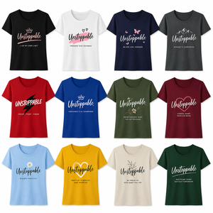 Camiseta de Manga Corta con Cuello Redondo Azul Marino para Mujer Fearless Soul, 100% Algodón Jersey, Corte Ajustado, Transpirable, Informal, para Todas las Temporadas, con Letras - Product Image 3