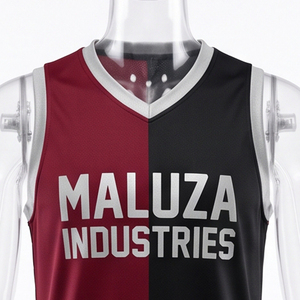 เสื้อบาสเก็ตบอล Maluza แบบสกรีนโลโก้ตามสั่ง แขนกุด ผ้าโพลีเอสเตอร์ตาข่าย ระบายอากาศ แห้งเร็ว ซับเหงื่อ สำหรับผู้ใหญ่ - Product Image 3