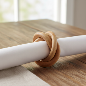 Ensemble d'anneaux de serviette en bois, décoration de table de luxe pour mariage, fête de Noël et accessoires de cuisine - Product Image 6