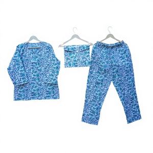 Conjunto de Pijama Largo Unisex 100% Algodón, Nueva Tendencia, Estampado Floral a Mano, Ropa de Dormir Cómoda, Traje de Noche, el Mejor Regalo de Navidad - Product Image 1