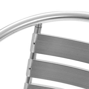 Juego de comedor mediano de aluminio plateado de 5 piezas, muebles apilables para patio - Product Image 6