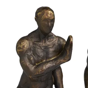 Aluminum Vertical Silver Plated Figurative Sculpture Bookends Set of 2 Contemporary Artistic Tabletop <b>Decor</b> for Living Room - Product Image 6