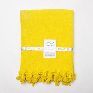 Manta con borlas de algodón 100%, manta personalizada de estilo étnico bohemio para sofá, manta sólida y ecológica - Product Image 2