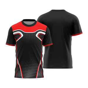 Custom Sublimatie Unisex Voetbalshirt Ronde Hals Korte Mouw Lichtgewicht Wit Blauw Geometrisch Print Vochtregulerend 100% Polyester - Product Image 1