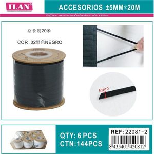 Sangle élastique Ilan 5 mm x 20 m noire pour travaux manuels et couture - Product Image 3