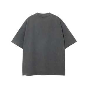 Custom Logo Heavyweight Cotton T Shirt Men Oversized Drop Shoulder Streetwear Blank Plain Black Tee Plus Size Loose Fit Anti-UV - Product Image 3