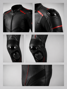 Combinaison de moto en cuir noir toutes saisons, veste et pantalon, respirante, imperméable, coupe-vent, taille plus, adultes, sur mesure - Product Image 4