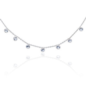 Wholesale 925 Sterling Silver Cubic Zirconia Handmade Chain Necklace for Women Classic Jewelry Wedding Party <b>Gift</b> - Product Image 2