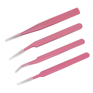 Pinzas para pestañas de color personalizado, pinzas para pestañas de marca privada, pinzas para pestañas de volumen con punta de fibra, empaque en caja para pinzas de pestañas - Product Image 2