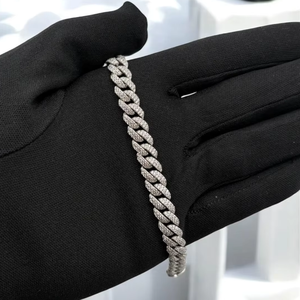 VVS1 Moissanite Miami Cuban Link Bracelet 925 Sterling Silver <b>Iced</b> <b>Out</b> Hip Hop Jewelry All Sizes Available - Product Image 3