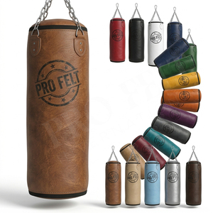 Saco de Boxeo de Cuero Marrón Personalizado OEM ODM, Moderno, para Entrenamiento de Boxeo, MMA, Gimnasio, Equipo de Fitness en Casa, Sacos de Boxeo para Combate - Product Image 1