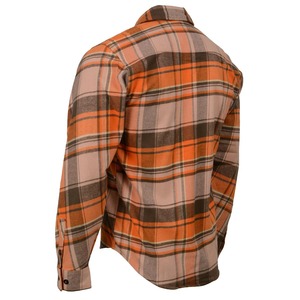 Chemise en flanelle à carreaux orange de qualité supérieure pour homme, chemise décontractée d'hiver à boutons, épaisse, avec deux poches - Product Image 4