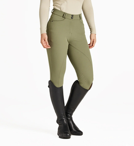 Culotte d'équitation taille haute pour femme, gris, coupe ajustée avec fermeture boutonnée et poches standard - Product Image 4