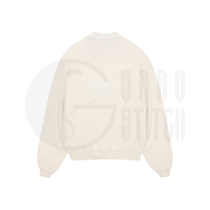 Oversized <b>Mock</b> <b>Neck</b> Sweatshirt Men Women Heavyweight Fleece Pullover Cream Beige Casual Streetwear Loose Fit <b>Top</b> - Product Image 4