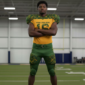 ชุดยูนิฟอร์มอเมริกันฟุตบอลดีไซน์ล่าสุด สไตล์ใหม่ สำหรับผู้ใหญ่ ระบายอากาศได้ดี ไซส์พลัส แขนสั้น ขายส่ง - Product Image 2