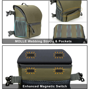 Arnés Táctico para Binoculares, Bolsa de Pecho, Bino-Pack, Nylon, Tapa Magnética, MOLLE, Funda Impermeable, Caza, Observación de Aves, Venta al por Mayor - Product Image 4