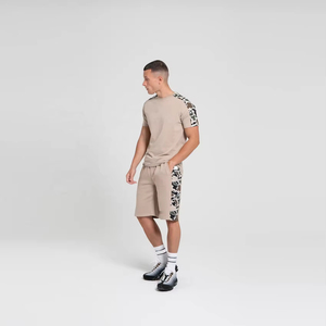 Ensemble T-shirt et short délavé à l'acide pour homme, personnalisable avec logo, ensemble 2 pièces 100 % coton, coupe oversize, style vintage - Product Image 1