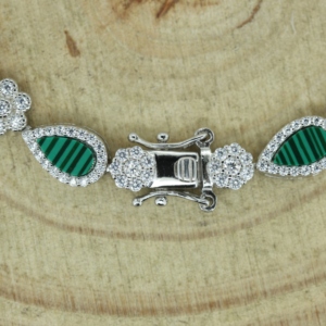 New 14k Gold Plated 925 Silver Lab Created <b>Gemstone</b> Vivid Green Emerald Vintage Cross Tennis <b>Bracelet</b> Women Gift - Product Image 2