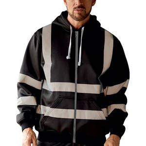 Sudadera con Capucha y Cremallera para Hombre, Chaqueta Bomber Reflectante de Alta Visibilidad con Bolsillos Laterales, Chaqueta Transpirable - Product Image 5