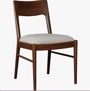 Chaise de salle à manger rembourrée moderne avec structure en bois massif et assise en tissu microfibre - Personnalisable, durable et légère - Product Image 3