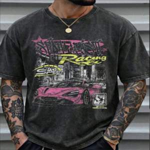 Camiseta de Hombre de Algodón Grueso, Estilo Oversize con Hombros Caídos, Estilo Urbano Vintage, Impresión Personalizada de Primera Calidad, Ropa de Moda Urbana - Product Image 3