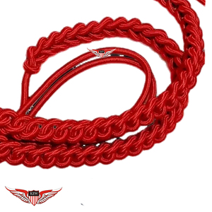 สายสะพายปักลายสีแดงสำหรับชุดคอสเพลย์ อุปกรณ์เสริมการแสดง สายสะพายปักลายสีแดงปลายโลหะสีทอง - Product Image 2