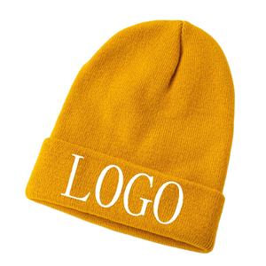 Bonnets de haute qualité en gros, bonnet en tricot chaud avec logo personnalisé, bonnet adulte 100% acrylique - Product Image 5