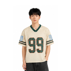 Camiseta de Baloncesto de Malla Crema para Hombre, Manga Corta, Número 99, Impresión Serigrafiada, Transpirable, Ropa Deportiva de Equipo, Corte Regular - Product Image 2