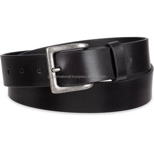 Ceinture décontractée en cuir véritable vintage G.K. INTERNATIONAL pour hommes, boucle en alliage de zinc, écologique, durable, unisexe, tendance - Product Image 1