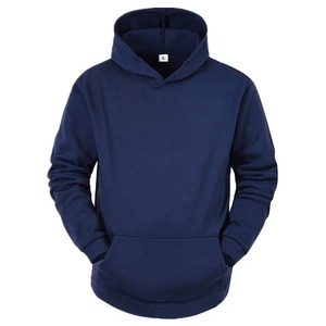 Ensemble de survêtements décontractés pour hommes, couleur bleu marine personnalisée, à capuche, manches longues, 100% polyester polaire, vêtements d'automne et d'hiver, deux pièces - Product Image 2