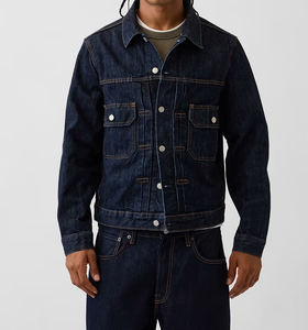 Best Selling <b>Men</b> <b>Canvas</b> Winter Denim <b>Jackets</b> with Front Logo Customized Breathable Eco-Friendly Quick Dry New Arrival - Product Image 2