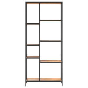 Estantería de color marrón claro y negro con madera de ingeniería y acero, elegantes estanterías para libros - Product Image 3