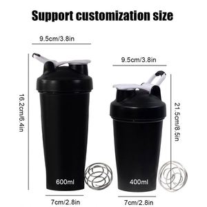 Bouteille d'eau shaker en plastique PP personnalisée avec logo, 400 ml, 600 ml, pour sport, gym, promotion, cadeau - Product Image 2