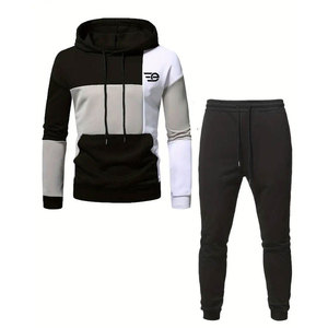 Ensemble de survêtements à capuche pour hommes, vêtements de sport décontractés, pour la gym, le jogging, les activités de plein air, avec poches, coupe ajustée, léger et confortable - Product Image 1